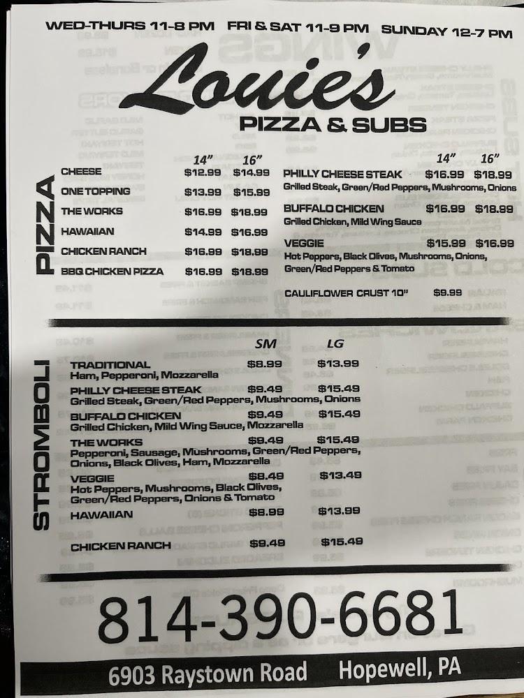 Louie's Pizza & Subs Menu image 3